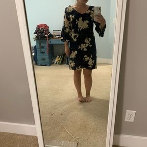 Floral Shift 3/4 Sleeve Dress